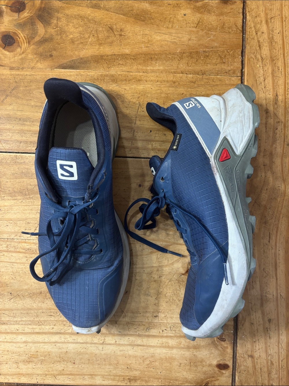 Salomon Women’s Alphacross Navy and Gray Trail Running Shoes 8.5